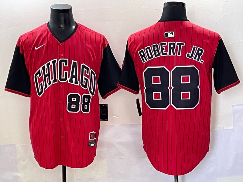 Men 2025 Chicago White Sox 88 Robert jr Red Joint Name Nike MLB Jersey style 93